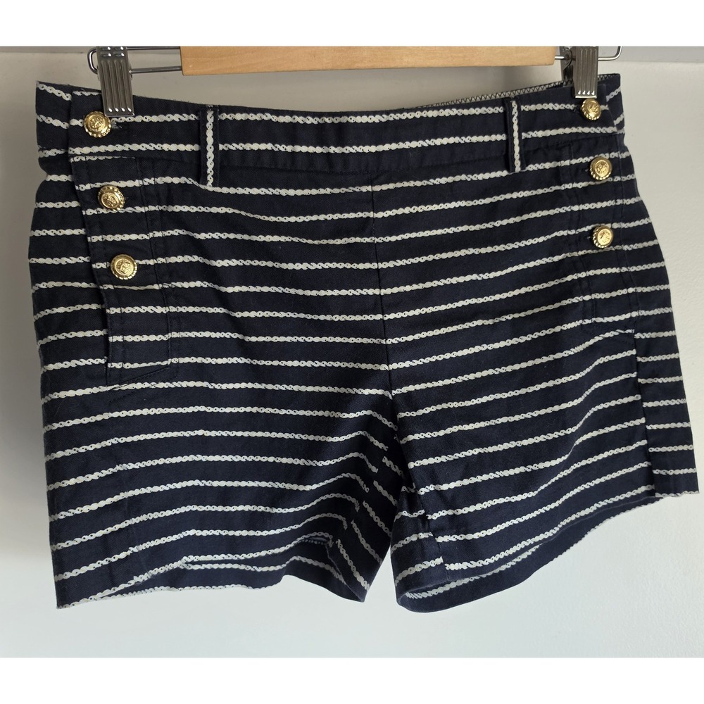 Kenar Shorts Size 0 Casual Striped Navy White Cotton Vintage Nautical